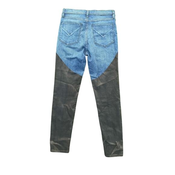 Hudson Jeans denim Super Skinny Ankle Jeans black leather like coating size 29 - Picture 8 of 11